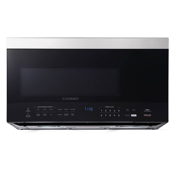 Cosmo 30-Inch 1.6 Cu. Ft. Over the Range Microwave in Stainless Steel and Black Glass (COS-3016ORM1SS)