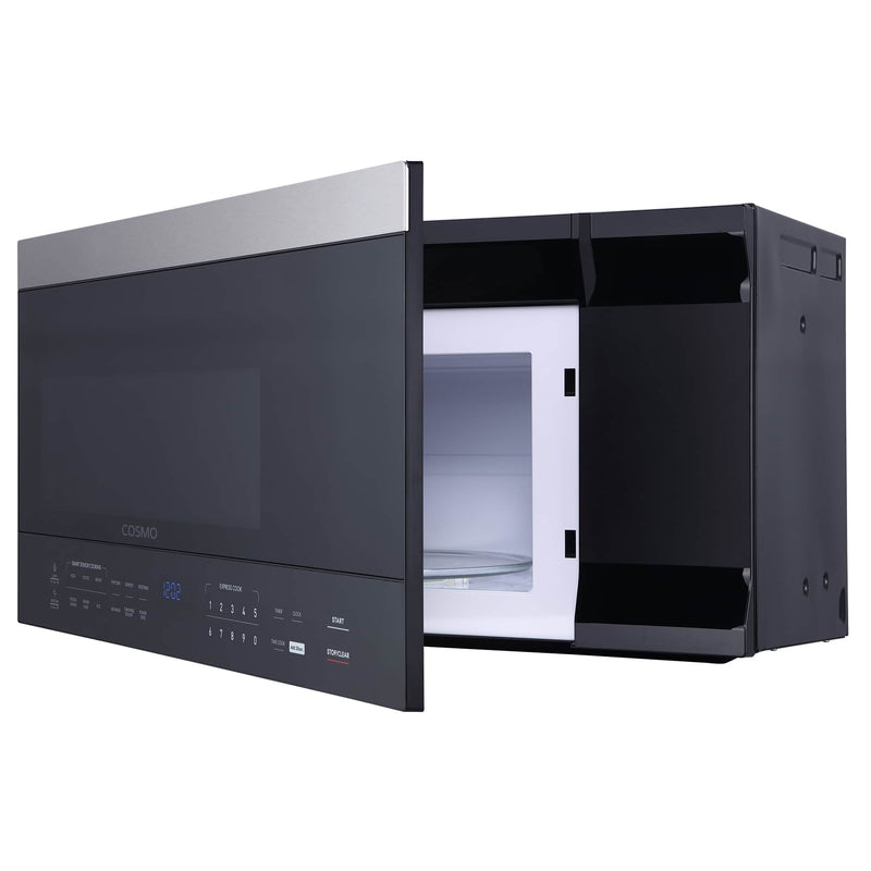 Cosmo 30-Inch 1.6 Cu. Ft. Over the Range Microwave in Stainless Steel and Black Glass (COS-3016ORM1SS)