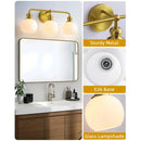 Parrot Uncle Irvine Gold Modern Frosted Glass 3-Light Vanity Light (3056-3G-WH)