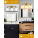 Parrot Uncle Irvine Gold Modern Frosted Glass 3-Light Vanity Light (3056-3G-WH)