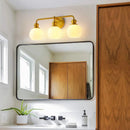 Parrot Uncle Irvine Gold Modern Frosted Glass 3-Light Vanity Light (3056-3G-WH)