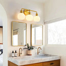 Parrot Uncle Irvine Gold Modern Frosted Glass 3-Light Vanity Light (3056-3G-WH)