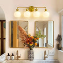 Parrot Uncle Irvine Gold Modern Frosted Glass 4-Light Vanity Light (3056-4G-WH)