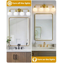 Parrot Uncle Irvine Gold Modern Frosted Glass 4-Light Vanity Light (3056-4G-WH)