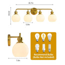 Parrot Uncle Irvine Gold Modern Frosted Glass 4-Light Vanity Light (3056-4G-WH)