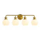 Parrot Uncle Irvine Gold Modern Frosted Glass 4-Light Vanity Light (3056-4G-WH)