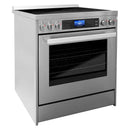 Cosmo 4-Piece Appliance Package - 30-Inch Single Oven Electric Range, Island Mount Range Hood, Dishwasher and Refrigerator with Water Dispenser in Stainless Steel (COS-4PKG-646)