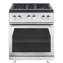 Forza 4-Piece Appliance Package - 30-Inch Gas Range, Pro-Style Range Hood, 24-Inch Dishwasher and Refrigerator in Stainless Steel