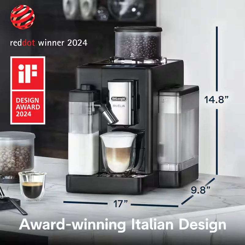 De'Longhi Rivelia Fully Automatic Espresso Machine in Black (EXAM44055B)
