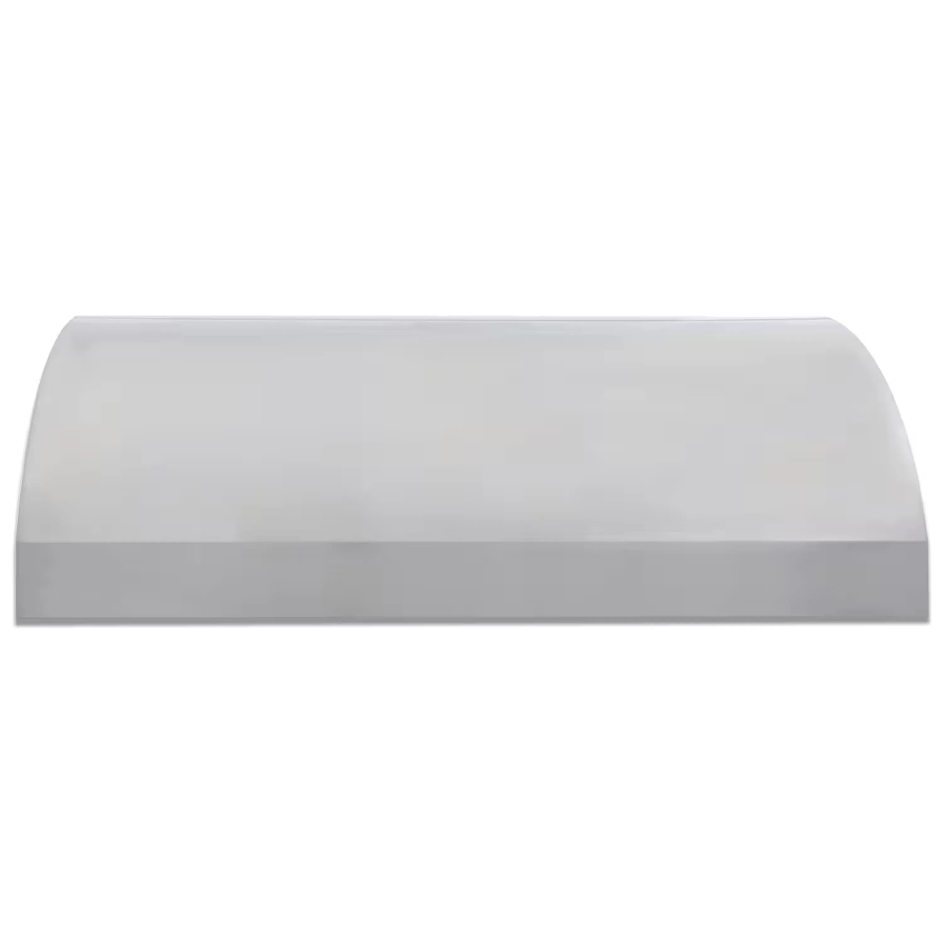 Stainless vent hood canopy cover with smooth curved front panel