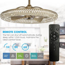 Parrot Uncle 33-Inch Modern DC Motor Crystal Ceiling Fan with Lighting and Remote Control (BBA802901CA110V)