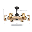 Parrot Uncle 34-Inch Bucholz Farmhouse DC Motor Downrod Mount Reversible Ceiling Fan with Lighting and Remote Control (A829006CA-WOOD)
