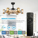 Parrot Uncle 34-Inch Bucholz Farmhouse DC Motor Downrod Mount Reversible Ceiling Fan with Lighting and Remote Control (A829006CA-WOOD)