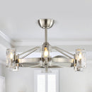 Parrot Uncle 34-Inch Bucholz Modern DC Motor Brushed Nickel Downrod Mount Reversible Ceiling Fan with LED Lighting and Remote Control (A829006CA110V)