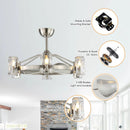Parrot Uncle 34-Inch Bucholz Modern DC Motor Brushed Nickel Downrod Mount Reversible Ceiling Fan with LED Lighting and Remote Control (A829006CA110V)