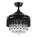 Parrot Uncle 36-Inch Bangaiore Modern Downrod Mount Crystal Ceiling Fan with Lighting and Remote Control
