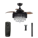 Parrot Uncle 36-Inch Bangaiore Modern Downrod Mount Crystal Ceiling Fan with Lighting and Remote Control