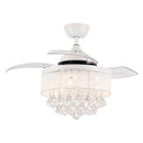 Parrot Uncle 36-Inch Bangaiore Modern Downrod Mount Crystal Ceiling Fan with Lighting and Remote Control