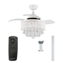 Parrot Uncle 36-Inch Bangaiore Modern Downrod Mount Crystal Ceiling Fan with Lighting and Remote Control