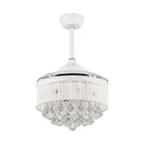 Parrot Uncle 36-Inch Bangaiore Modern Downrod Mount Crystal Ceiling Fan with Lighting and Remote Control