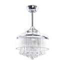Parrot Uncle 36-Inch Bangaiore Modern Downrod Mount Crystal Ceiling Fan with Lighting and Remote Control