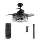 Parrot Uncle 36-Inch Benally Industrial Downrod Mount Ceiling Fan with Lighting and Remote Control (F3501QQ110V)