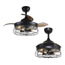Parrot Uncle 36-Inch Benally Industrial Downrod Mount Ceiling Fan with Lighting and Remote Control (F3501QQ110V)