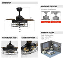 Parrot Uncle 36-Inch Benally Industrial Downrod Mount Ceiling Fan with Lighting and Remote Control (F3501QQ110V)