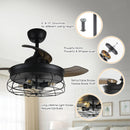 Parrot Uncle 36-Inch Benally Industrial Downrod Mount Ceiling Fan with Lighting and Remote Control (F3501QQ110V)