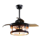 Parrot Uncle 36-Inch Caselli Industrial Downrod Mount Ceiling Fan with Lighting and Remote Control (F3506Q110V)