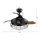 Parrot Uncle 36-Inch Pickett Industrial Downrod Mount Ceiling Fan with Lighting and Remote Control (F3504QQ110V)