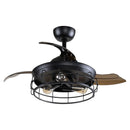 Parrot Uncle 36-Inch Pickett Industrial Downrod Mount Ceiling Fan with Lighting and Remote Control (F3504QQ110V)