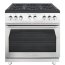 Forza 4-Piece Appliance Package - 36-Inch Gas Range, Under Cabinet Range Hood, 24-Inch Dishwasher and Refrigerator in Stainless Steel