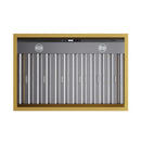 Kucht 36-Inch 600 CFM Wall Mount Range Hood in Stainless Steel with Gold Accents (KRH36SG)
