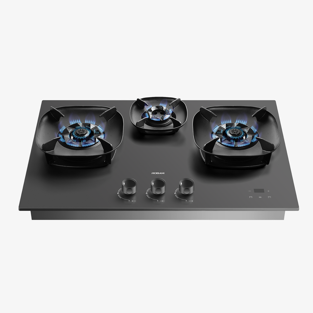 ROBAM FireCube 30-Inch Gas Cooktop with 3 Burners in Black Tempered Glass (7B7H30/7B7H31)