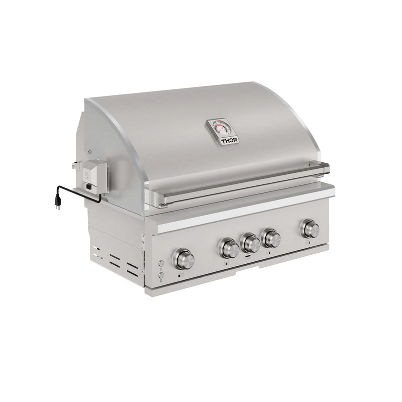 Thor Kitchen 36-Inch Professional Built in Gas BBQ Grill with Natural Gas Kit in Stainless Steel (TPG3601-G-NG)