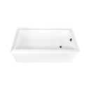 Kingston Brass Aqua Eden 66" Acrylic Rectangular 3-Wall Alcove Tub Combo with Waste and Overflow Drain (Right Hand Drain), Glossy White/Matte Black (CVTAP663222R0)