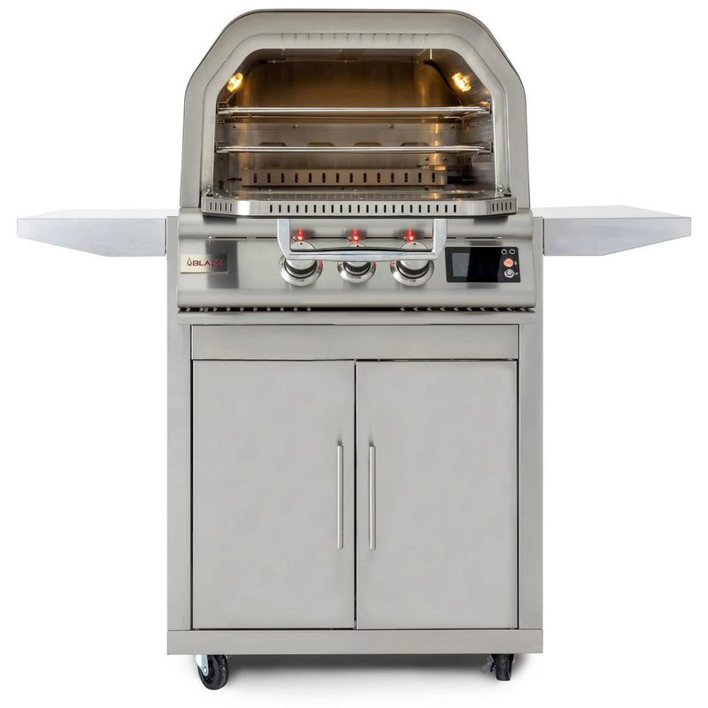 Blaze 26-Inch Propane Gas Outdoor Pizza Oven with Rotisserie and Cart