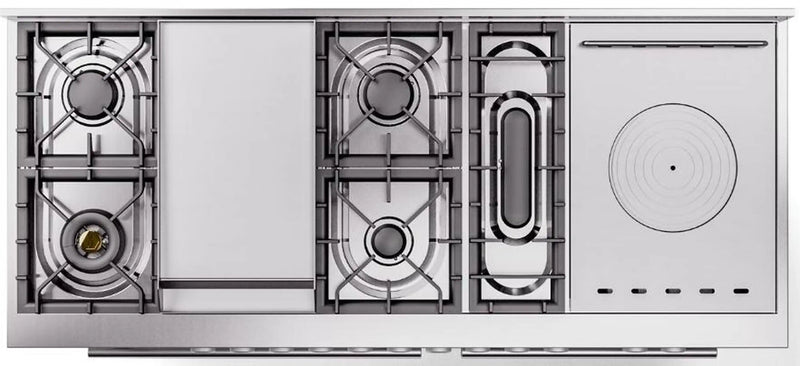 ILVE 60-Inch Professional Plus II Freestanding Dual Fuel Range with 7 Gas Burner in Glossy Black (UP60FSWMPBK)