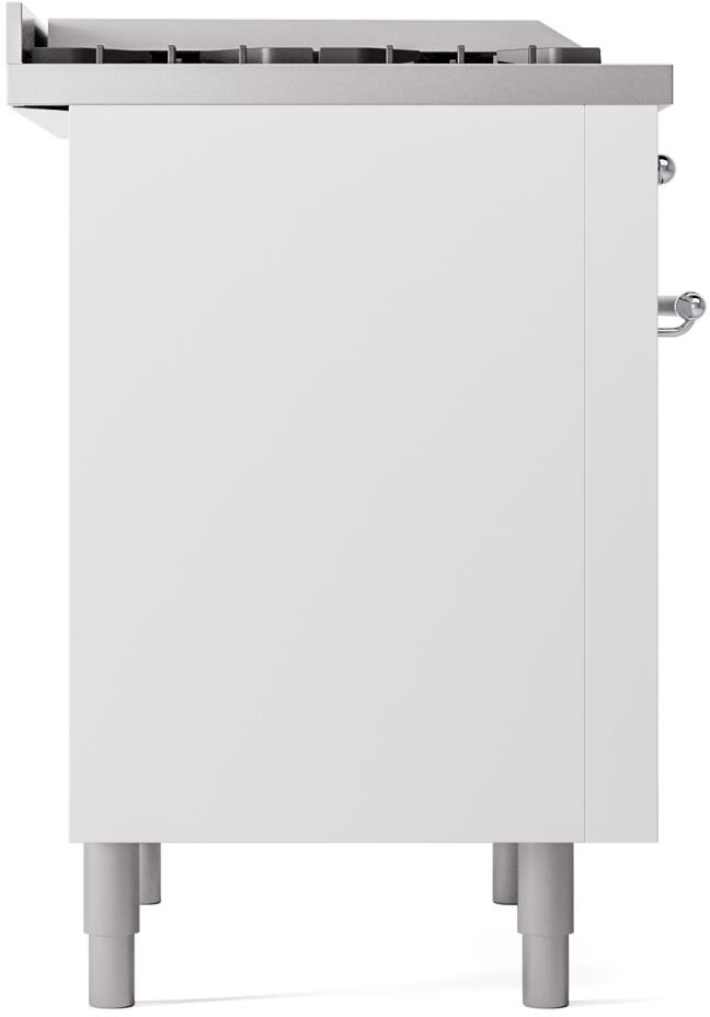 White freestanding range side panel with leveling legs