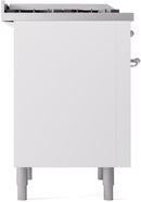 ILVE Nostalgie II 36-Inch Freestanding Natural Gas Dual Fuel Range in White with Chrome Trim (UP36FNMPWHC)