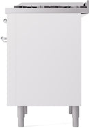 ILVE Nostalgie II 36-Inch Freestanding Natural Gas Dual Fuel Range in White with Chrome Trim (UP36FNMPWHC)
