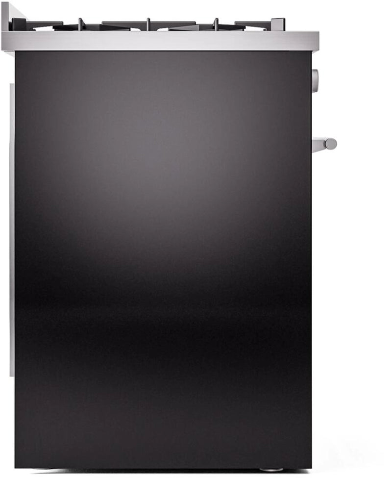 ILVE Professional Plus II 30-Inch Dual Fuel Range with 5 Burners in Glossy Black (UP30WMPBK)