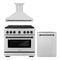 ZLINE Autograph Edition 3-Piece Appliance Package - 36-Inch Gas Range, Wall Mounted Range Hood, & 24-Inch Tall Tub Dishwasher in Stainless Steel with Matte Black Trim (3AKP-SGRRHDWM36-MB)