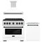 ZLINE Autograph Edition 3-Piece Appliance Package - 36-Inch Gas Range, Wall Mounted Range Hood, & 24-Inch Tall Tub Dishwasher in Stainless Steel and White Door with Matte Black Trim (3AKP-SGRWMRHDWM36-MB)