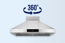 Hauslane Wall Mount Touch Control Range Hood with Stainless Steel Filters in Stainless Steel (WM-538SS)