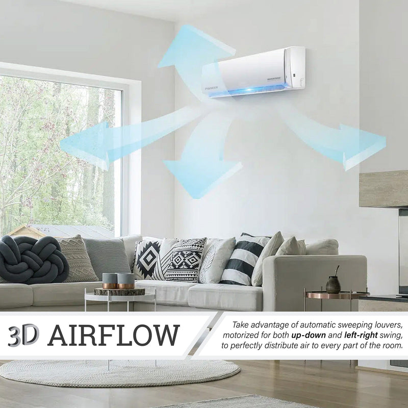 Pioneer Diamante Pro Mini Split - 24,000 BTU Ductless Wall Mount Air Conditioner Inventer+ and Heat Pump - 19 SEER2, 230-Volt (WYT024GLFI19RL)