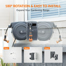 Giraffe Tools 62 Ft.- 155 Ft. Retractable Garden Hose Reel with Adjustable 9-pattern Nozzle