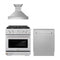 ZLINE 3-Piece Appliance Package - 30-inch Gas Range, Tall Tub Dishwasher & Premium Wall Mount Hood in Satin Stainless Steel (3KP-SGRSRH30-DWV)