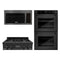 ZLINE 3-Piece Appliance Package - 30-Inch Rangetop, Over-the-Range Microwave Oven, and  Double Wall Oven in Black Stainless Steel (3KP-RTBOTR30-AWD)